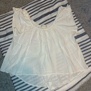 Altar'd State White Crop Flowy Top Size Medium